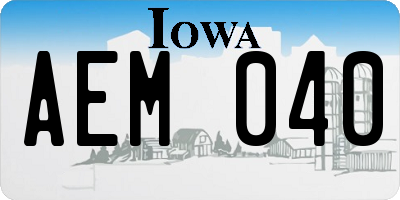 IA license plate AEM040