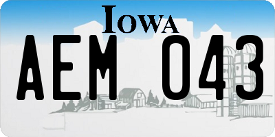 IA license plate AEM043