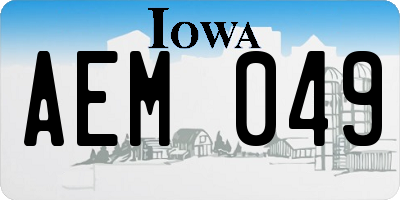 IA license plate AEM049