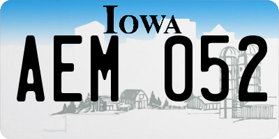 IA license plate AEM052