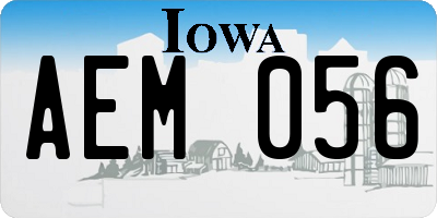 IA license plate AEM056