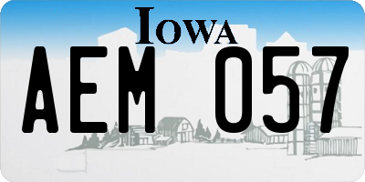 IA license plate AEM057