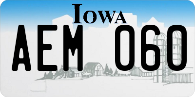 IA license plate AEM060