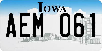 IA license plate AEM061