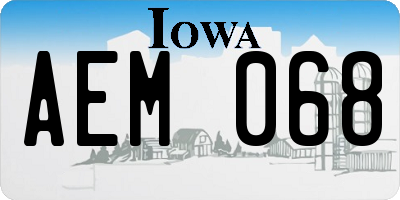 IA license plate AEM068