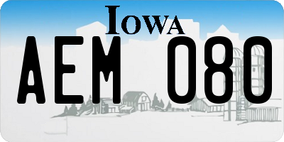 IA license plate AEM080