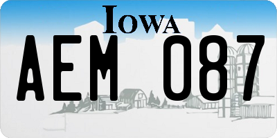 IA license plate AEM087