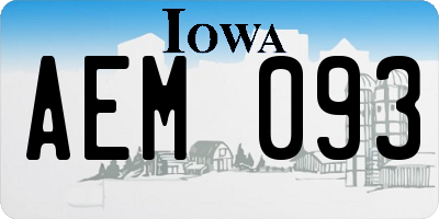 IA license plate AEM093