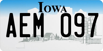 IA license plate AEM097