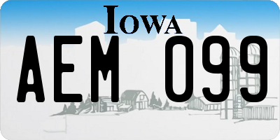 IA license plate AEM099