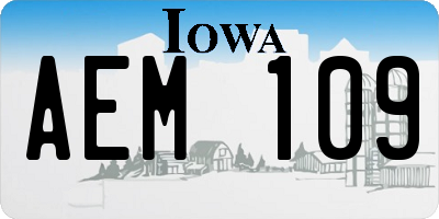 IA license plate AEM109