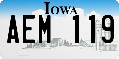IA license plate AEM119
