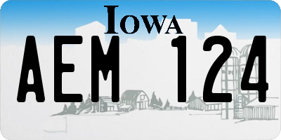 IA license plate AEM124
