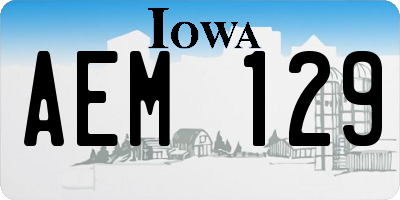 IA license plate AEM129