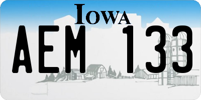 IA license plate AEM133