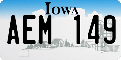 IA license plate AEM149