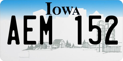 IA license plate AEM152