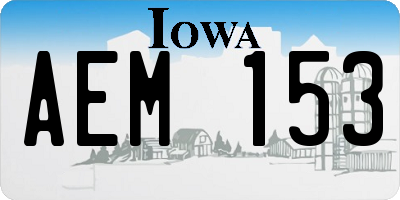 IA license plate AEM153