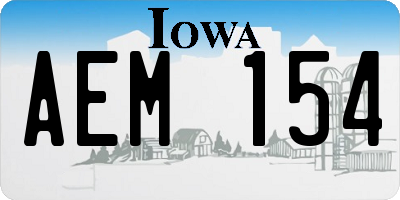 IA license plate AEM154