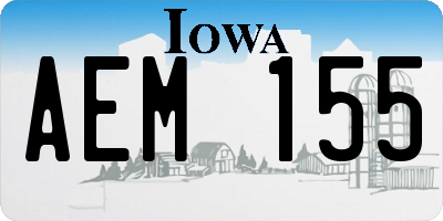 IA license plate AEM155
