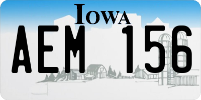 IA license plate AEM156