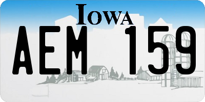 IA license plate AEM159