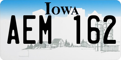 IA license plate AEM162