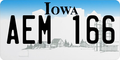 IA license plate AEM166