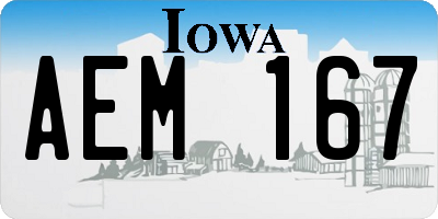 IA license plate AEM167
