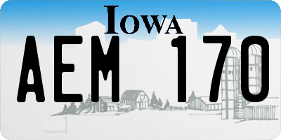 IA license plate AEM170