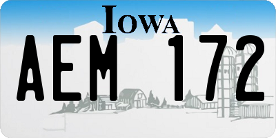 IA license plate AEM172
