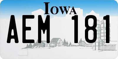 IA license plate AEM181