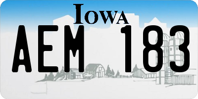 IA license plate AEM183