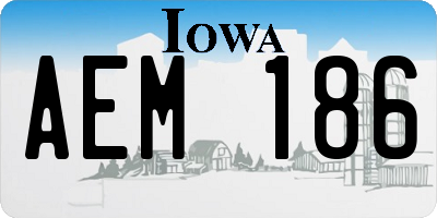 IA license plate AEM186