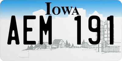 IA license plate AEM191