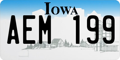 IA license plate AEM199