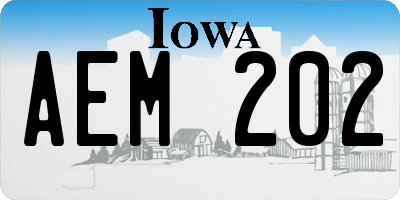 IA license plate AEM202