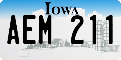 IA license plate AEM211