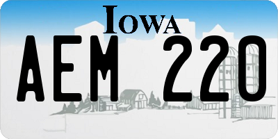 IA license plate AEM220