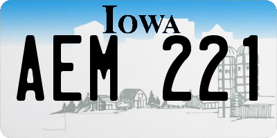 IA license plate AEM221