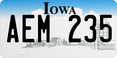 IA license plate AEM235
