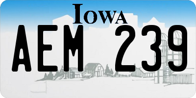 IA license plate AEM239