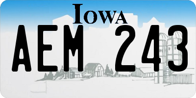 IA license plate AEM243