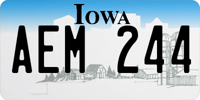 IA license plate AEM244