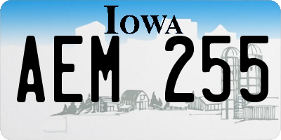 IA license plate AEM255