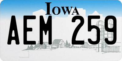 IA license plate AEM259