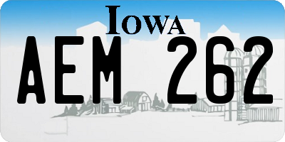 IA license plate AEM262