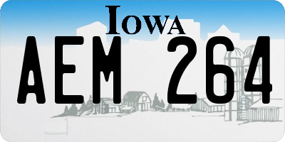 IA license plate AEM264
