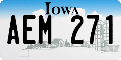 IA license plate AEM271