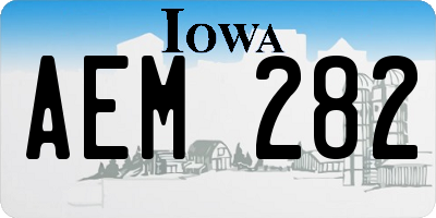 IA license plate AEM282